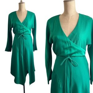 Cushnie For Target 2 Emerald Green Satin Asymmetrical Dress